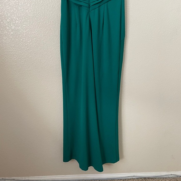 Tadashi Shoji Dress Womens Size 6 Green Sequin Lace Draped Maxi Gown Formal - Picture 8 of 12